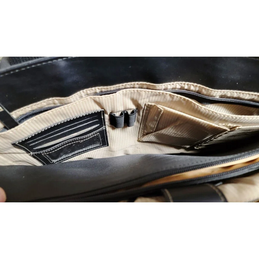 Targus Black Women's Laptop Bag Nylon Vegan Leather 16x13x3 in Double Handles - Picture 6 of 11